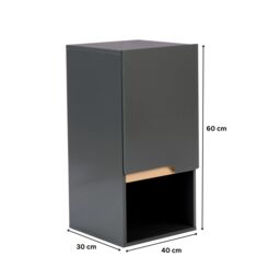 Home Source Bathroom Cabinet Wall Mounted Storage Shelf Organiser Cupboard Vanity in Dark Grey - thumbnail 7
