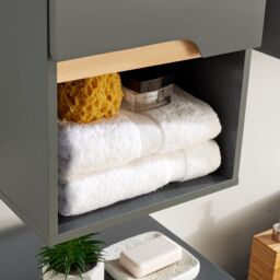 Home Source Bathroom Cabinet Wall Mounted Storage Shelf Organiser Cupboard Vanity in Dark Grey - thumbnail 5