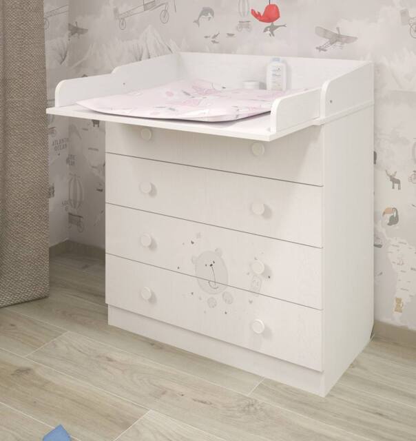 Shefa Line Shefa 800 Kids Changing Dresser Teddy White (2 Boxes) - image 1