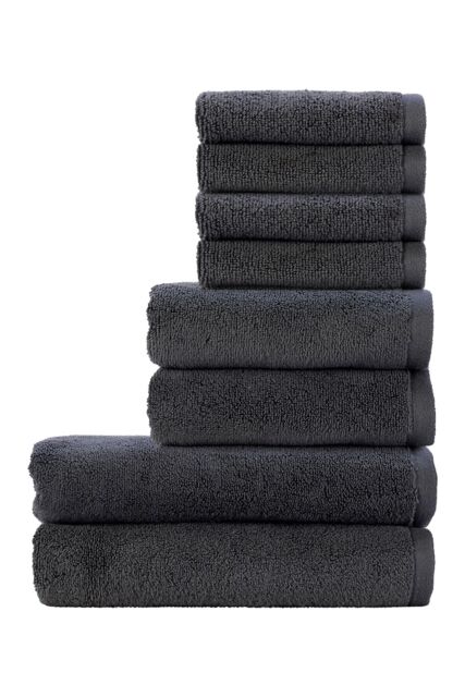 CHRISTY 'Cirrus' Lightweight Fluffy Softloft Cotton 8 Piece Towel Bale in Charcoal - image 1