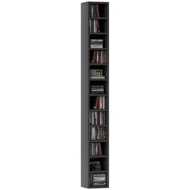 FLAVORA Black Narrow Tall Media Tower Holds 204 CDs - Size: 0.6m2 - image 1