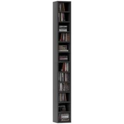 FLAVORA Black Narrow Tall Media Tower Holds 204 CDs - Size: 0.6m2 - thumbnail 1