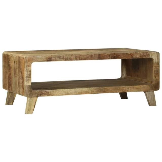 Berkfield Home Coffee Table 90x50x35 cm Solid Rough Wood Mango in Brown - Size: 90 x 50 x 35 cm - image 1