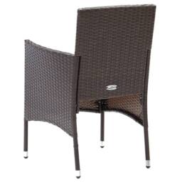 Berkfield Home 5 Piece Garden Dining Set Poly Rattan & Tempered Glass Brown - thumbnail 6