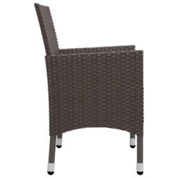 Berkfield Home 5 Piece Garden Dining Set Poly Rattan & Tempered Glass Brown - thumbnail 5