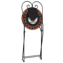 Berkfield Home Bistro Chairs Foldable 2 pcs Terracotta & White Ceramic in Orange - thumbnail 8