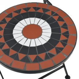 Berkfield Home Bistro Chairs Foldable 2 pcs Terracotta & White Ceramic in Orange - thumbnail 9