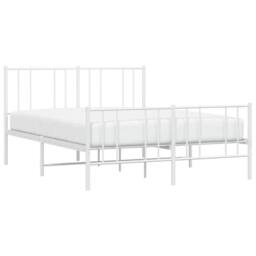 Berkfield Home Metal Bed Frame with Headboard & Footboard White 150x200 cm Kin… - Size: Small Double - thumbnail 5