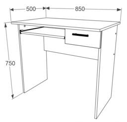 VCM Desk pull-out drawer Arusa in White - thumbnail 5
