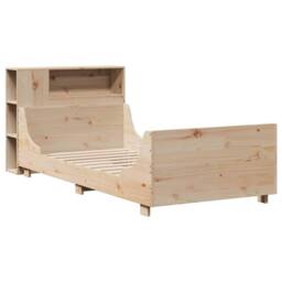 Berkfield Home Bed Frame without Mattress 75x190 cm Small Single Solid Wood Pine in Light Tan - thumbnail 3