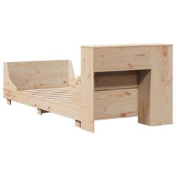 Berkfield Home Bed Frame without Mattress 75x190 cm Small Single Solid Wood Pine in Light Tan - thumbnail 8