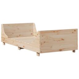 Berkfield Home Bed Frame without Mattress 75x190 cm Small Single Solid Wood Pine in Light Tan - thumbnail 5