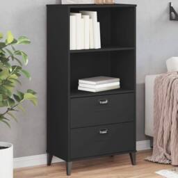 Berkfield Home Bookcase VIKEN Black 60x35x123 cm Engineered Wood - Size: 60 x 35 x 123 cm - thumbnail 2