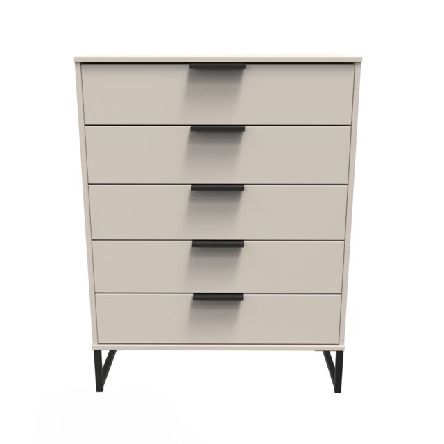Ready Assembled 2 U Fuji 5 Drawer Chest (Ready Assembled) in Taupe - image 1