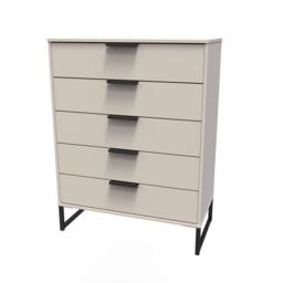 Ready Assembled 2 U Fuji 5 Drawer Chest (Ready Assembled) in Taupe - thumbnail 3
