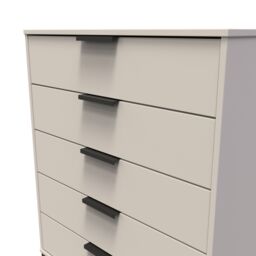 Ready Assembled 2 U Fuji 5 Drawer Chest (Ready Assembled) in Taupe - thumbnail 4