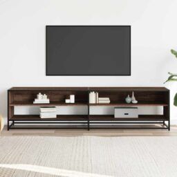 Berkfield Home TV Cabinet Brown Oak 180.5x40x46 cm Engineered Wood - thumbnail 3