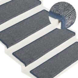 Berkfield Home Carpet Stair Treads 15 pcs 65x21x4 cm Purple & Blue - Size: Medium - thumbnail 2