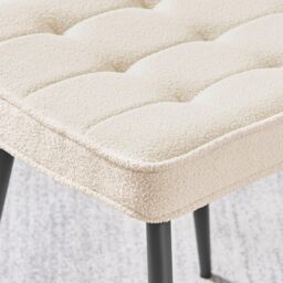 FurnitureboxUK Braxton 2x Cream Boucle Fabric Black Leg Dining Chair - thumbnail 8