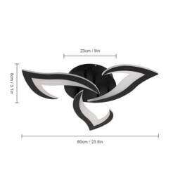 Pheashine Modern Acrylic ceiling light Warm Light 3000K 52cm long indoor use in Black - thumbnail 3