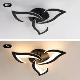 Pheashine Modern Acrylic ceiling light Warm Light 3000K 52cm long indoor use in Black - thumbnail 4