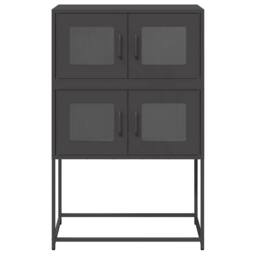 Berkfield Home Highboard Black 68x39x107 cm Steel - Size: 68 x 39 x 107 cm - thumbnail 5