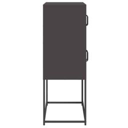 Berkfield Home Highboard Black 68x39x107 cm Steel - Size: 68 x 39 x 107 cm - thumbnail 7