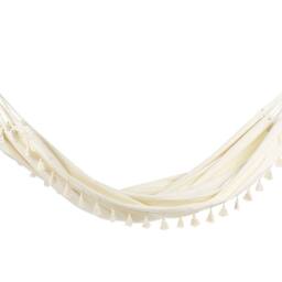 Wyld and Coco Beige Boho Cotton Garden Hammock - Indoor Outdoor Swing Seat - thumbnail 2