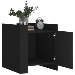 Berkfield Home Bedside Cabinet Black 45x50x50 cm Engineered Wood - Size: 45 x 50 x 50 cm - thumbnail 3