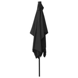 Berkfield Home Parasol with LEDs & Steel Pole Black 2x3 m - thumbnail 6
