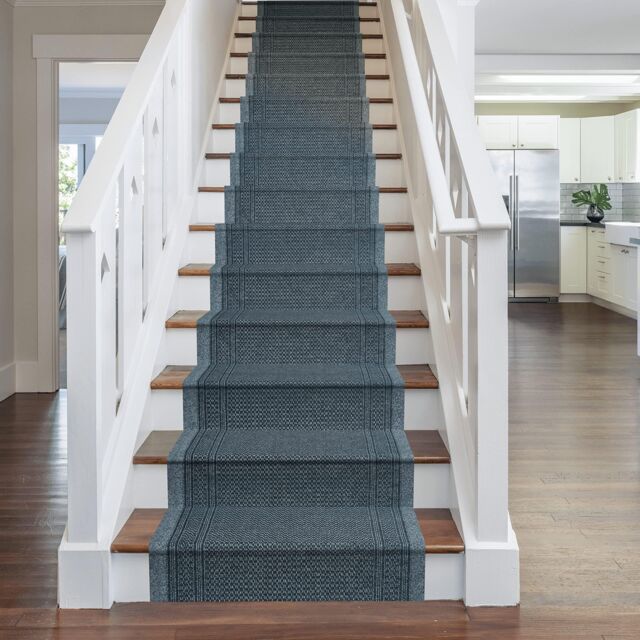 runrug Grey Aztec Stair Carpet Runner - Size: 80 cm x 660 cm - image 1