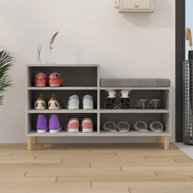 Berkfield Home Shoe Cabinet Concrete Grey 102x36x60 cm Engineered Wood - Size: 102 x 36 x 60 cm - image 1
