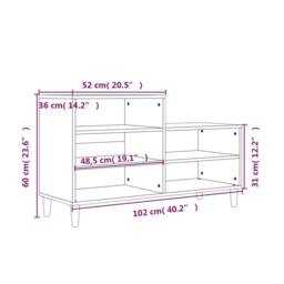 Berkfield Home Shoe Cabinet Concrete Grey 102x36x60 cm Engineered Wood - Size: 102 x 36 x 60 cm - thumbnail 9