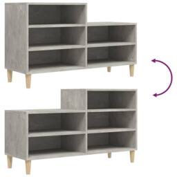 Berkfield Home Shoe Cabinet Concrete Grey 102x36x60 cm Engineered Wood - Size: 102 x 36 x 60 cm - thumbnail 7