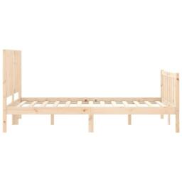 Berkfield Home Beautiful Bed Frame with Headboard 120x200 cm Solid Wood in Natural - thumbnail 7