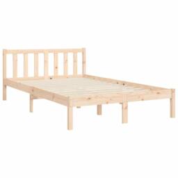 Berkfield Home Beautiful Bed Frame with Headboard 120x200 cm Solid Wood in Natural - thumbnail 9