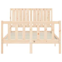 Berkfield Home Beautiful Bed Frame with Headboard 120x200 cm Solid Wood in Natural - thumbnail 6