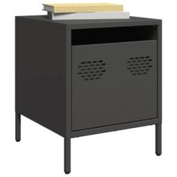 Berkfield Home Timeless Bedside Cabinets¬†2 pcs Black 35x39x43.5 cm Steel - thumbnail 2