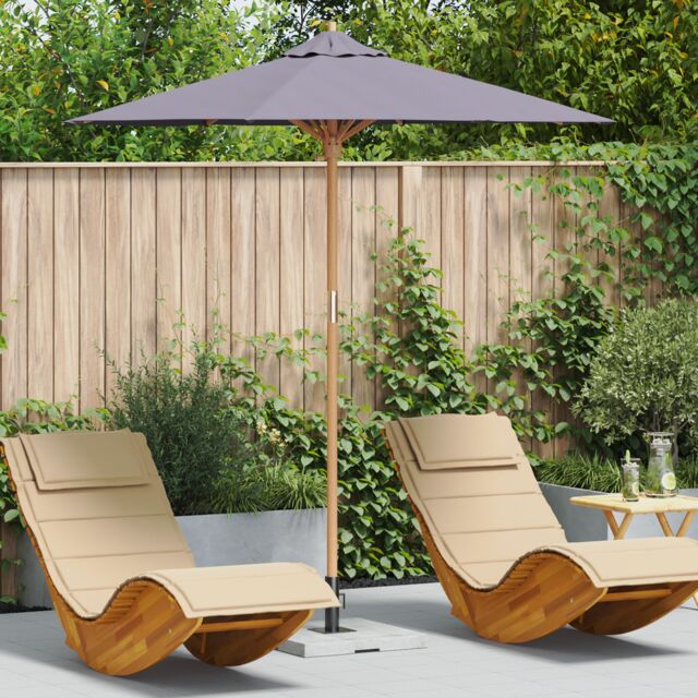 Berkfield Home Dark Grey Garden Parasol 217x230 cm Bamboo - image 1