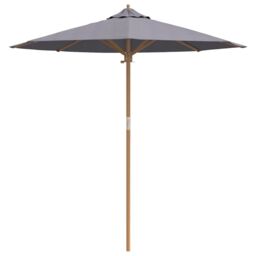 Berkfield Home Dark Grey Garden Parasol 217x230 cm Bamboo - thumbnail 4