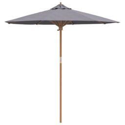 Berkfield Home Dark Grey Garden Parasol 217x230 cm Bamboo - thumbnail 2