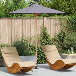 Berkfield Home Dark Grey Garden Parasol 217x230 cm Bamboo - thumbnail 1