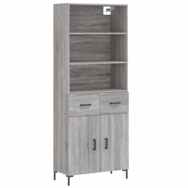 Berkfield Home Highboard Grey Sonoma 69.5x34x180 cm Engineered Wood - image 1