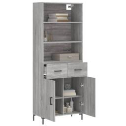 Berkfield Home Highboard Grey Sonoma 69.5x34x180 cm Engineered Wood - thumbnail 3