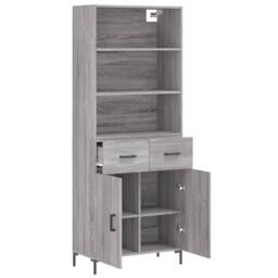 Berkfield Home Highboard Grey Sonoma 69.5x34x180 cm Engineered Wood - thumbnail 4