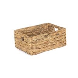 Red Hamper Water Hyacinth Shallow Water Hyacinth Storage Basket in Brown - Size: Medium - thumbnail 1
