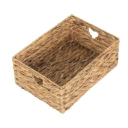 Red Hamper Water Hyacinth Shallow Water Hyacinth Storage Basket in Brown - Size: Medium - thumbnail 3