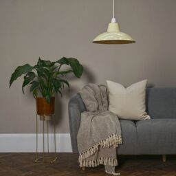 ValueLights Civic Metal Cream Ceiling Pendant Shade with LED Bulb - thumbnail 2