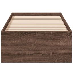 Berkfield Home Bed Frame without Mattress Brown Oak 75x190 cm Small Single Engineered Wood - thumbnail 4