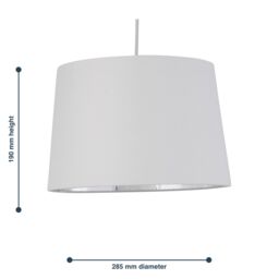 First Choice Lighting Set of 2 Zoey - White with Silver Easy Fit Pendant or Lamp Shades - thumbnail 7